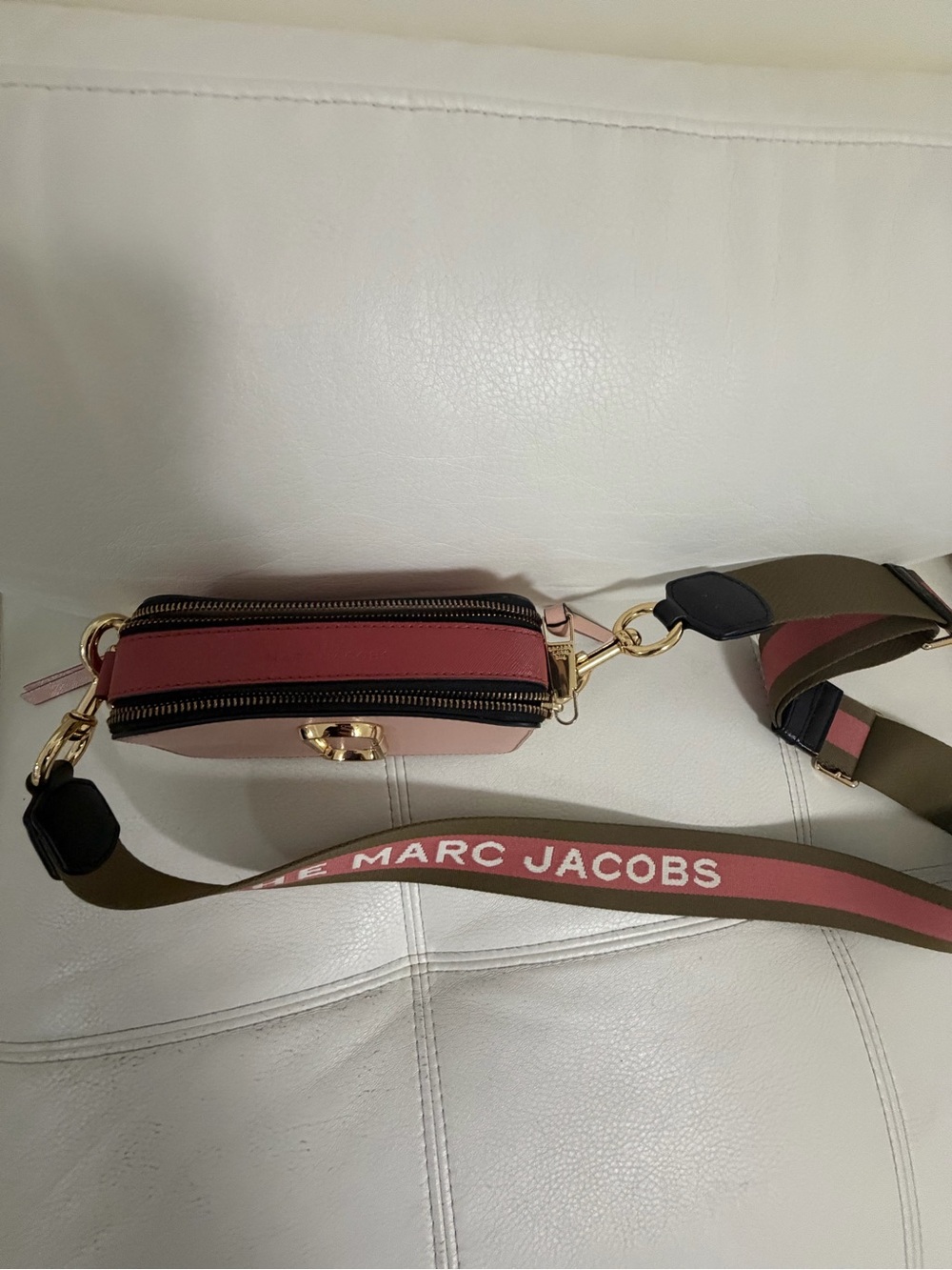 Marc Jacobs Pink and Yellow Snapshot Crossbody with Branded Strap - Picture 5 of 6